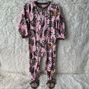 Carter’s Pink Monkey Zip-Up Footie Pajamas